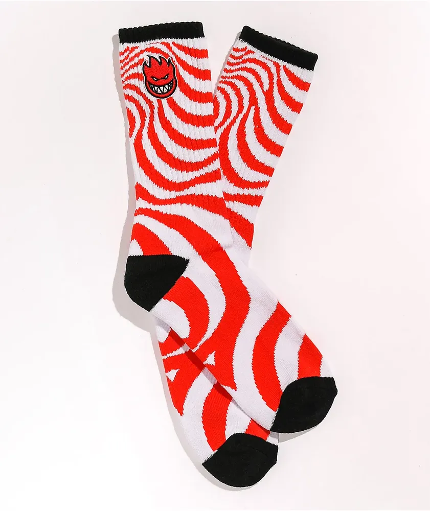 Spitfire Bighad Swirl White Crew Socks