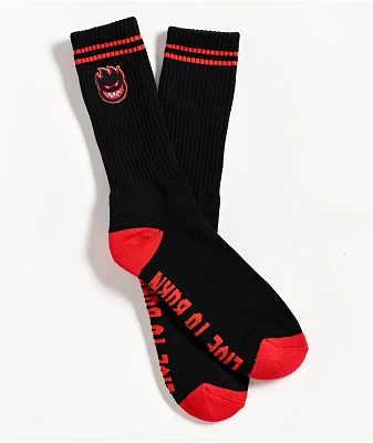 Spitfire Bighead Black & Red Crew Socks