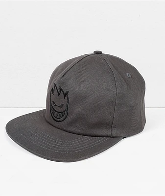 Spitfire Bighead Charcoal & Black Snapback Hat