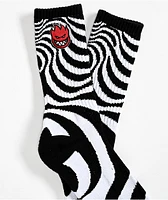 Spitfire Bighead Swirl Black & White Crew Socks