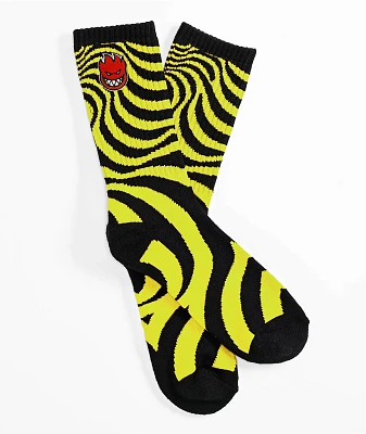 Spitfire Bighead Swirl Black & Yellow Crew Socks