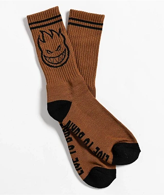 Spitfire Bighead Tan & Black Crew Socks