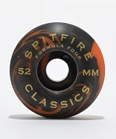 Spitfire Classic Swirl Black & Orange Formula Four 52mm 99a Skateboard Wheels