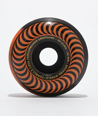 Spitfire Classic Swirl Black & Orange Formula Four 52mm 99a Skateboard Wheels