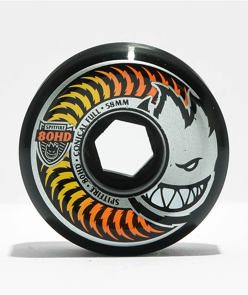 Spitfire Conical Full 58mm 80HD Black Skateboard Wheels