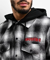 Spitfire Demonseed Black & White Hooded Flannel Shirt