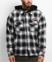 Spitfire Demonseed Black & White Hooded Flannel Shirt