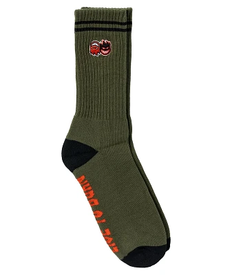 Spitfire Eternal Fill Olive Crew Socks