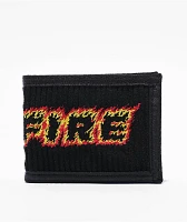 Spitfire Flame Script Black Bifold Wallet