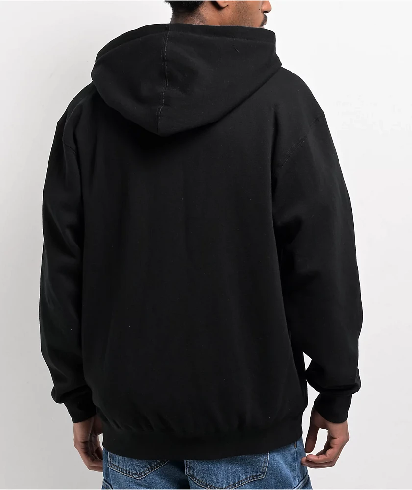 Spitfire Flames Script Black Zip Hoodie