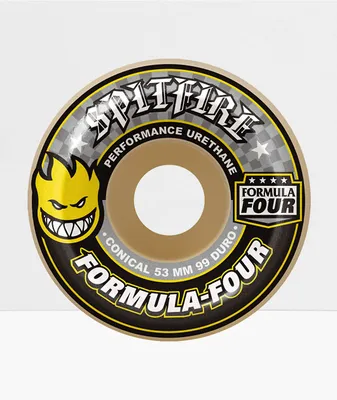 Spitfire Formula 4 52mm 99D Yellow Conical Skateboard Wheels