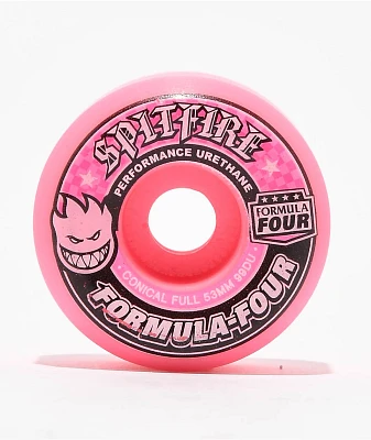 Spitfire Formula Four Full Conical 53mm 99a Pink Skateboard Wheels