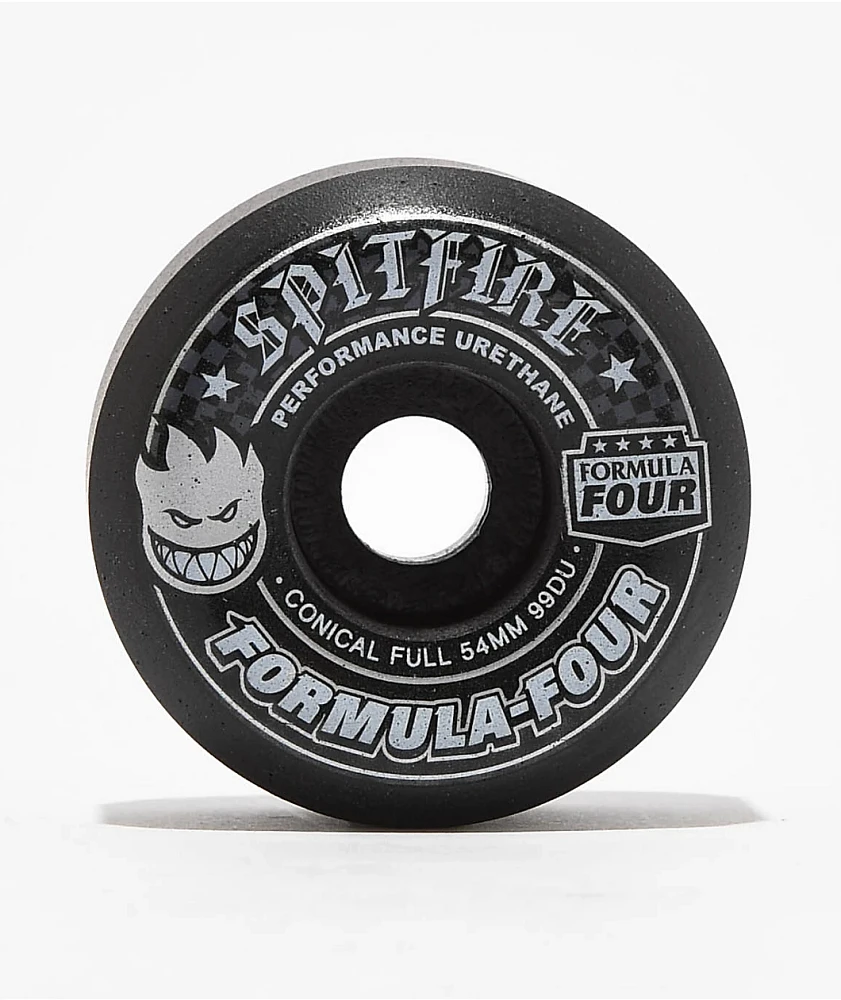 Spitfire Formula Four Full Conical 54mm 99a Black Skateboard Wheels