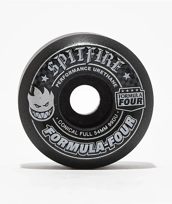 Spitfire Formula Four Full Conical 54mm 99a Black Skateboard Wheels