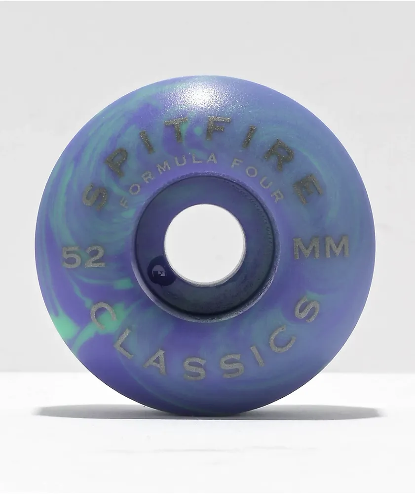 Spitfire Formula Four Swirled Classic Teal & Purple 52mm 99D Skateboard Wheels
