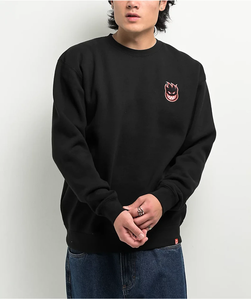 Spitfire Lil Big Head Black Crewneck Sweatshirt