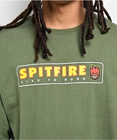 Spitfire Live To Burn Long Sleeve Army Green T-Shirt