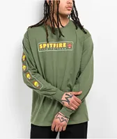 Spitfire Live To Burn Long Sleeve Army Green T-Shirt