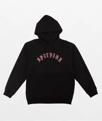 Spitfire Old English Embroidery Black Hoodie