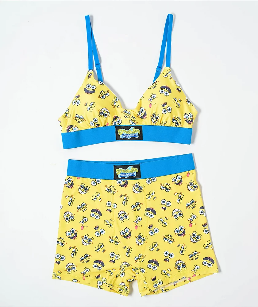 SpongeBob SquarePants Silly Face Yellow & Blue Underwear Set