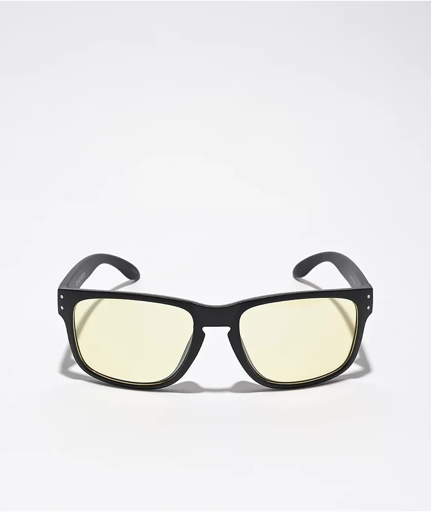 Sporty Black & Blue Light Square Sunglasses