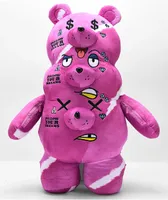 Sprayground 3 Headed Bear Pink Plush Backpack