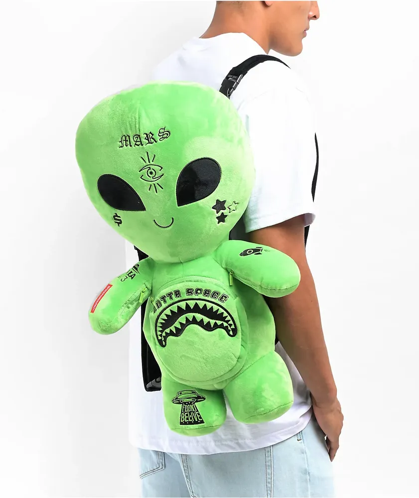 Sprayground Alien Green Plush Backpack