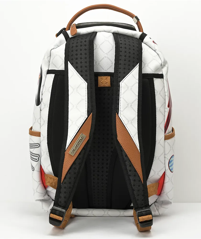 Sprayground Alien Rich White Leather Backpack