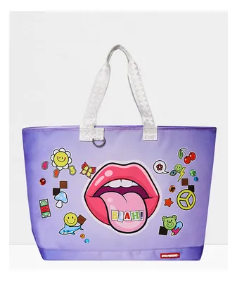 Sprayground Blah Lips Purple Tote Bag