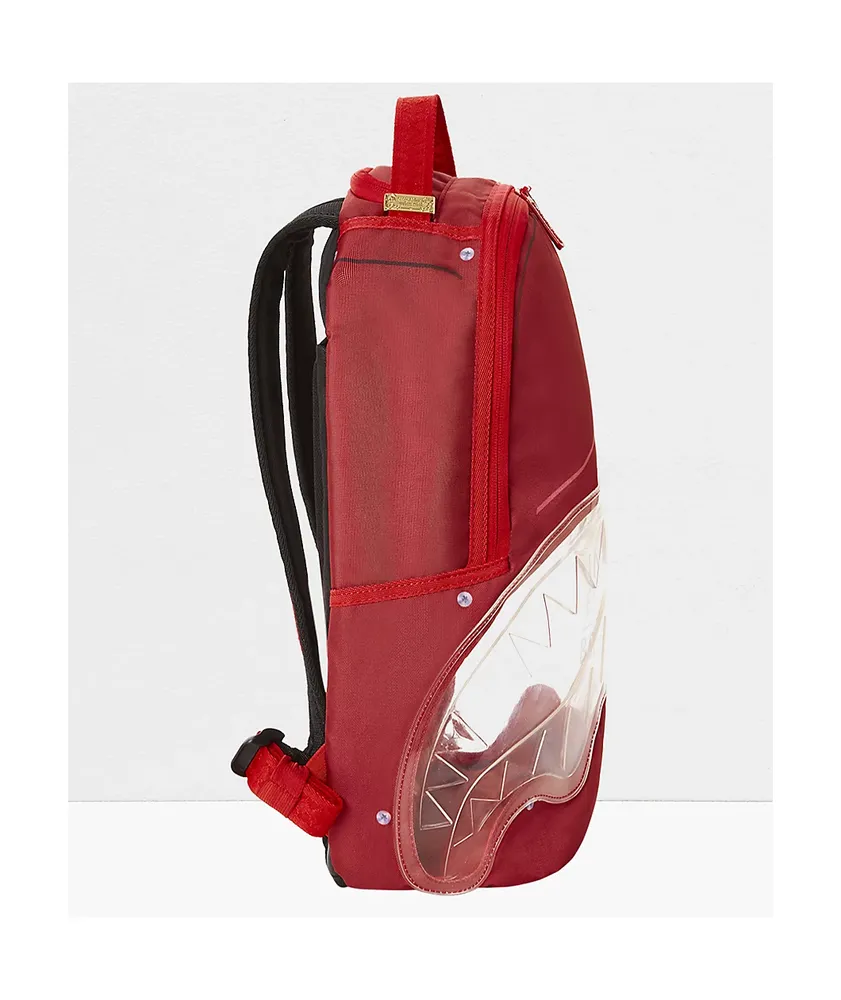 Sprayground Break Shark Red & Clear Backpack