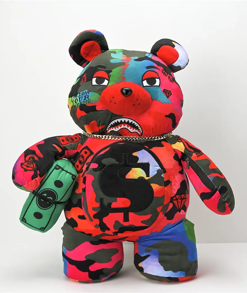 Sprayground Camoburst Red Bear Backpack