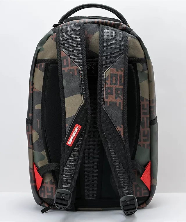 sprayground camoinfinity deluxe brown camo backpack