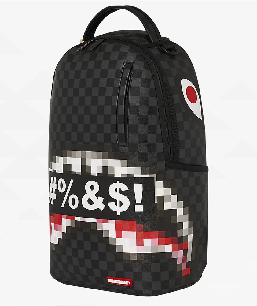 Sprayground Censored Black Checker Backpack