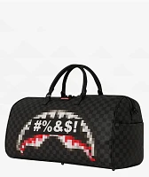 Sprayground Censored Black Checker Duffle Bag