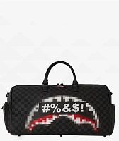 Sprayground Censored Black Checker Duffle Bag