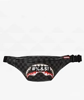 Sprayground Censored Black Checker Fanny Pack