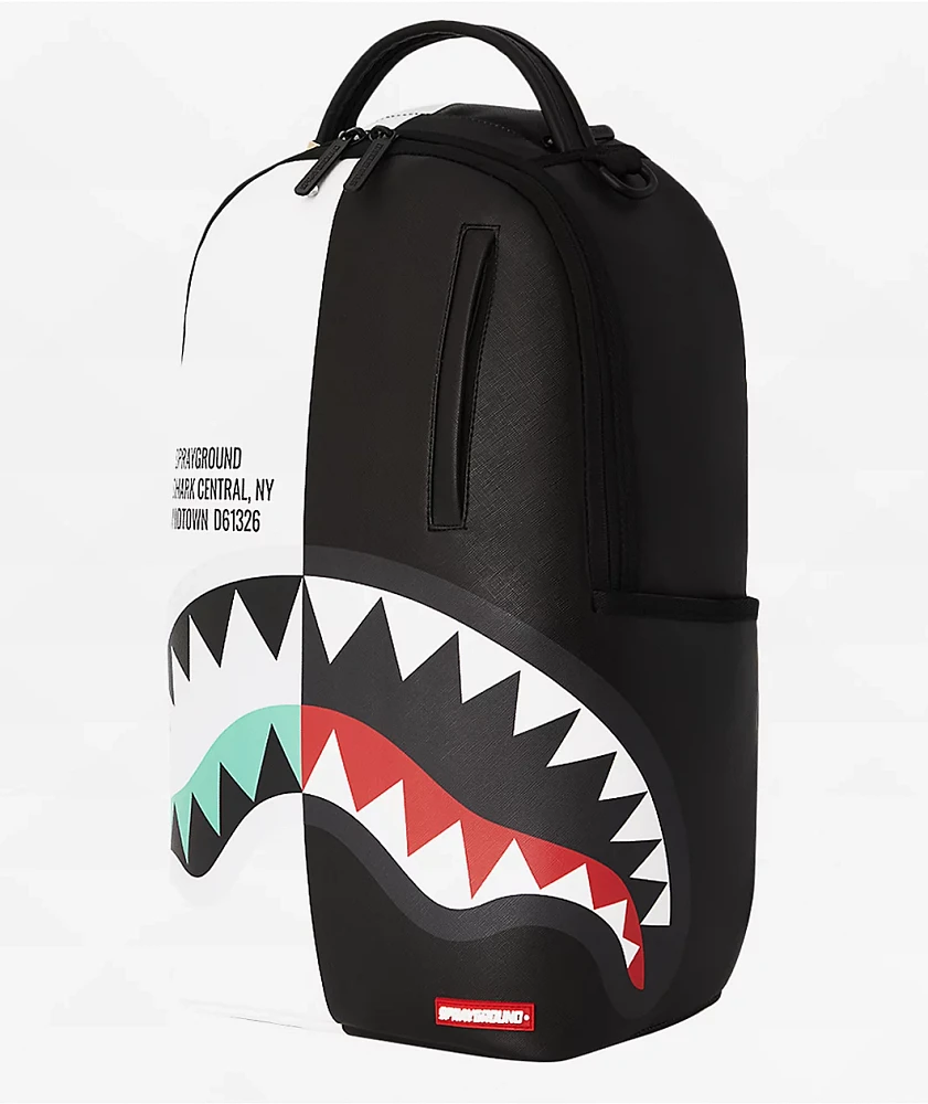 Sprayground Central Split Black & White Backpack