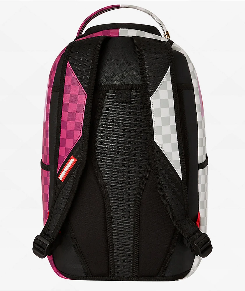 Sprayground Checker Split Pink & Cream Backpack