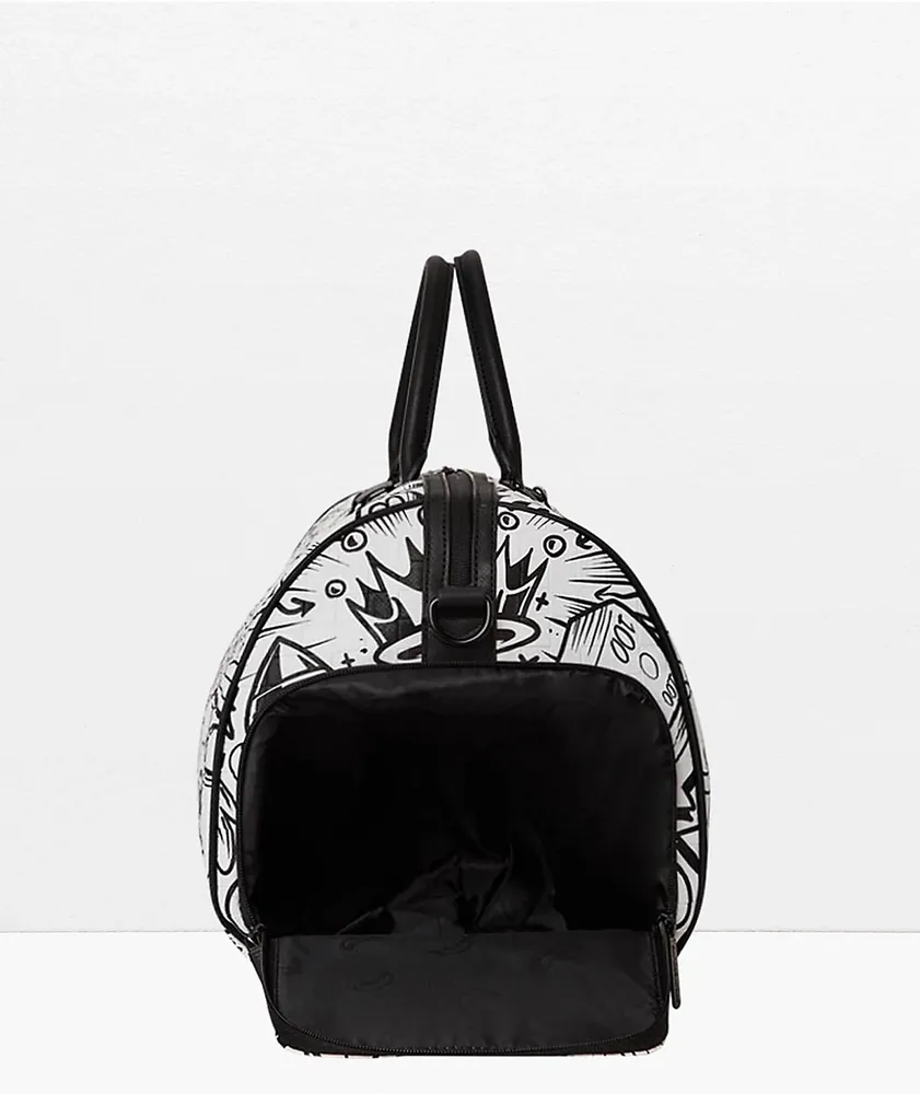 Sprayground Doodle Black & White Duffle Bag 