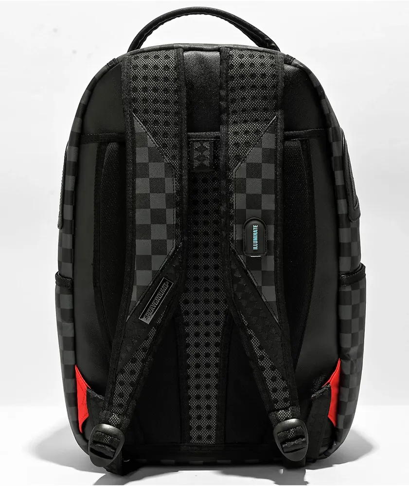 Sprayground Fiber Optic Shark Black Checkered Backpack