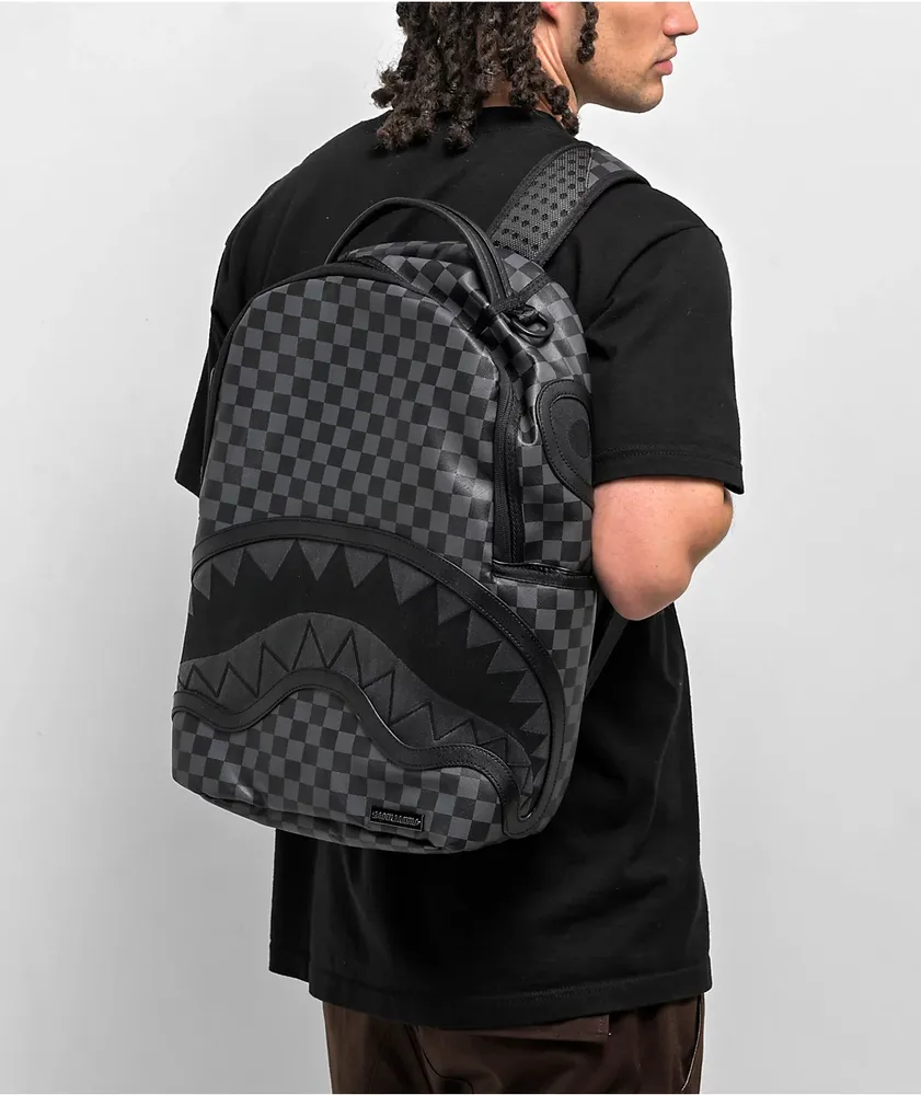 Sprayground Fiber Optic Shark Black Checkered Backpack