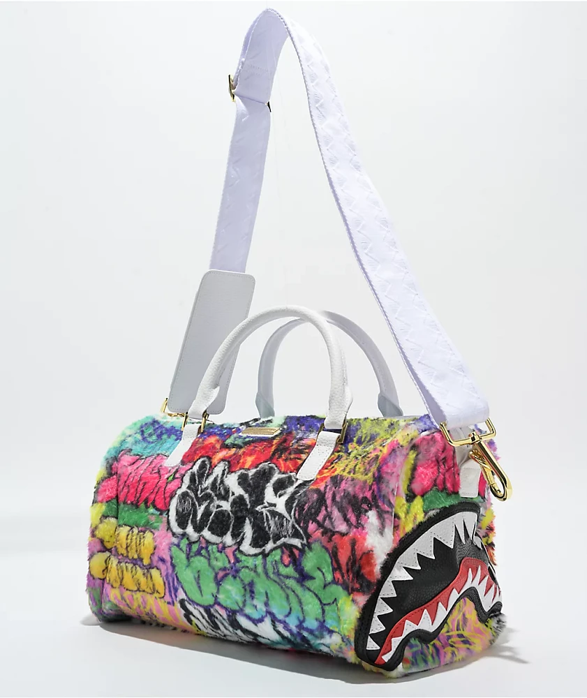 Sprayground Graffiti Faux Fur Mini Duffle Bag