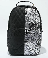 Sprayground Half Graffiti Black & White Quilted Backpack