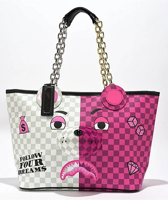 Sprayground Ive Got Options Moneybear Pink & Cream Tote Bag