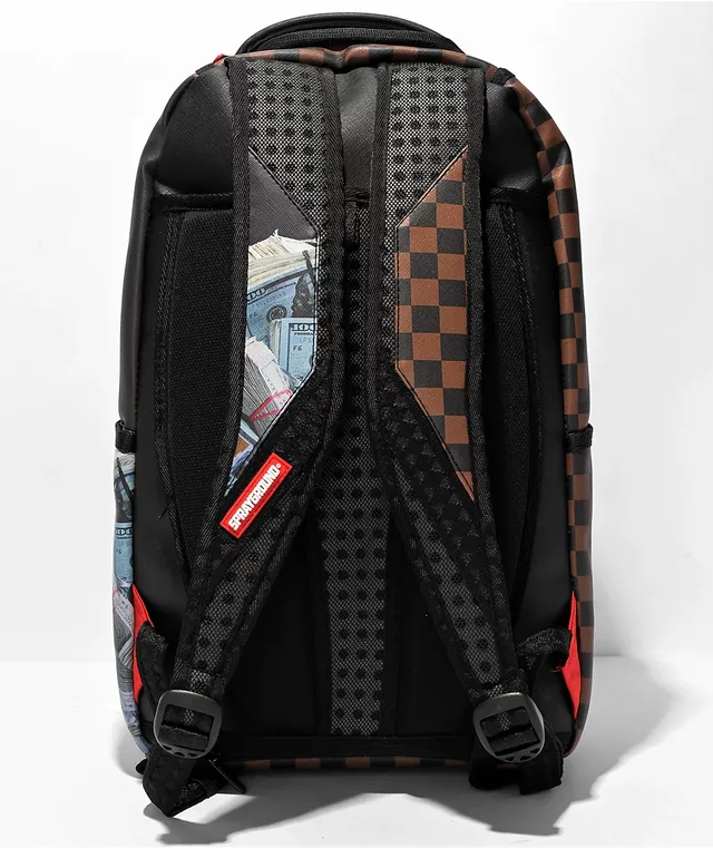 Sprayground Money Checkered Brown Backpack