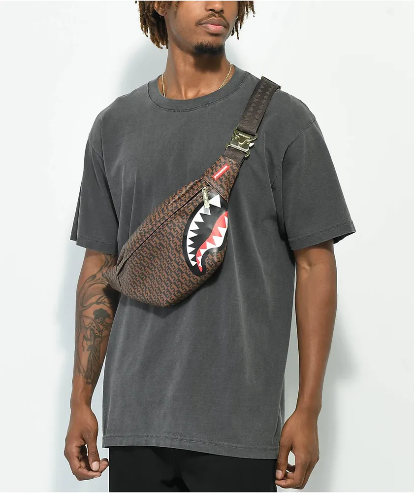 Sprayground Money Brown Checkered Fanny Pack