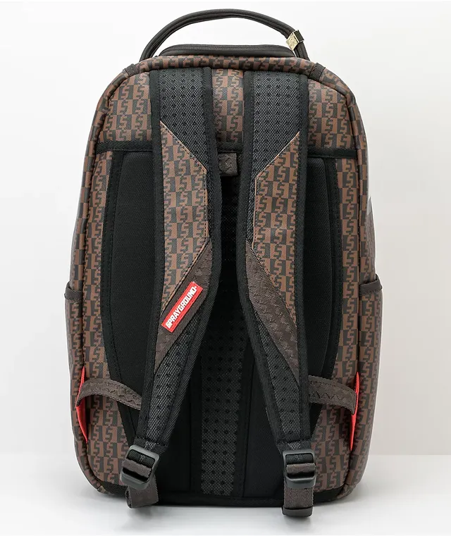 sprayground trippy henny brown checkerboard backpack