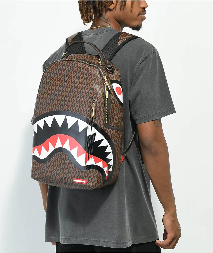 Sprayground Money Checkered Brown Backpack