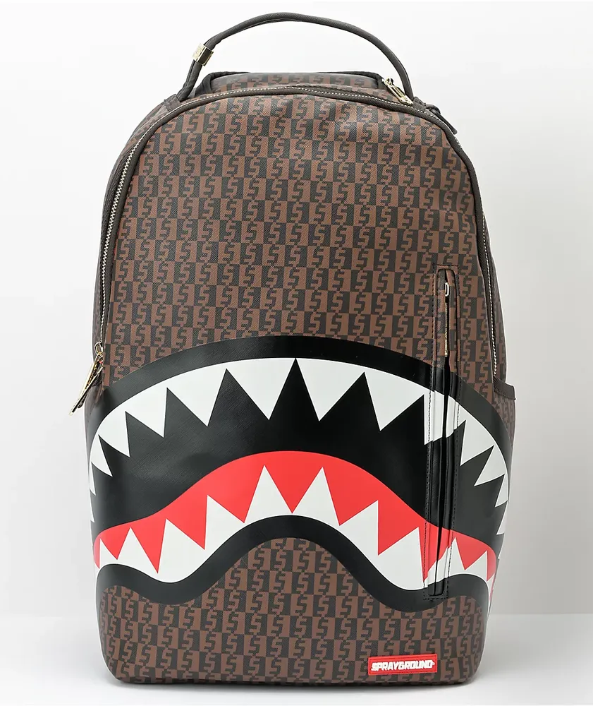 Sprayground Money Checkered Brown Backpack