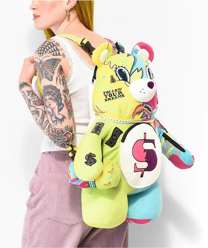 Sprayground Moneybear Split Weird Multicolored Bear Backpack